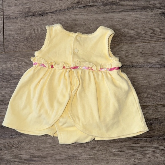 *SOLD*Classic Pooh Yellow Baby Summer Dress with Pink Accents - Picture 4 of 5